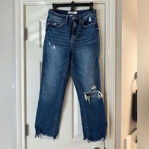 Mica Women's Dark Denim Distressed Jeans